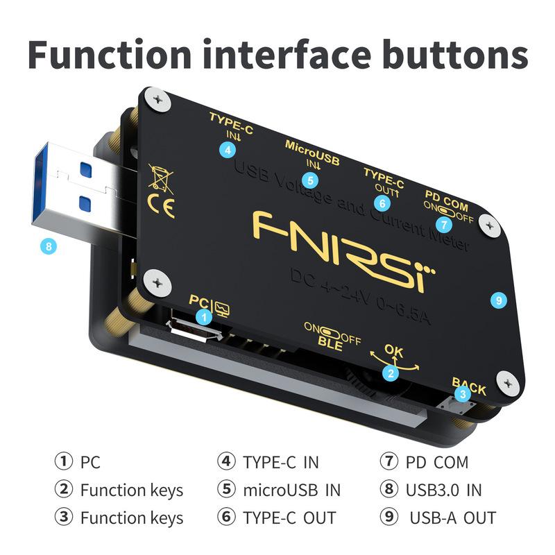 FNB48S PD триггер Вольтметр амперметр Ток и Вольтметр USB тестер QC4 + PD3.0 2.0 PPS протокол быстрой зарядки тест емкости