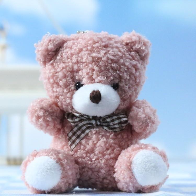 Cute Cartoon Bear Plush Keychain Soft Stuffed Animal Keyring For Bag And Key Decor