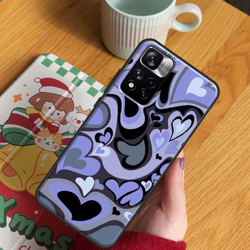 Purple Heart Swirl Aesthetic Case For Xiaomi Redmi Note 14 Pro 13 12 11 10 15 Pro Plus Redmi 15 C 13 10C 12C 14C 13C Cover