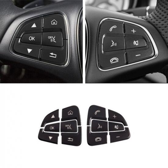 1 Set Matte Black Car Front Steering Wheel Switch Sticker For Benz GLC 15 17 18