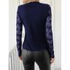Women's Fashion Casual Spring Fall Solid Color Print Long Sleeve O-Neck Blouses & Shirts