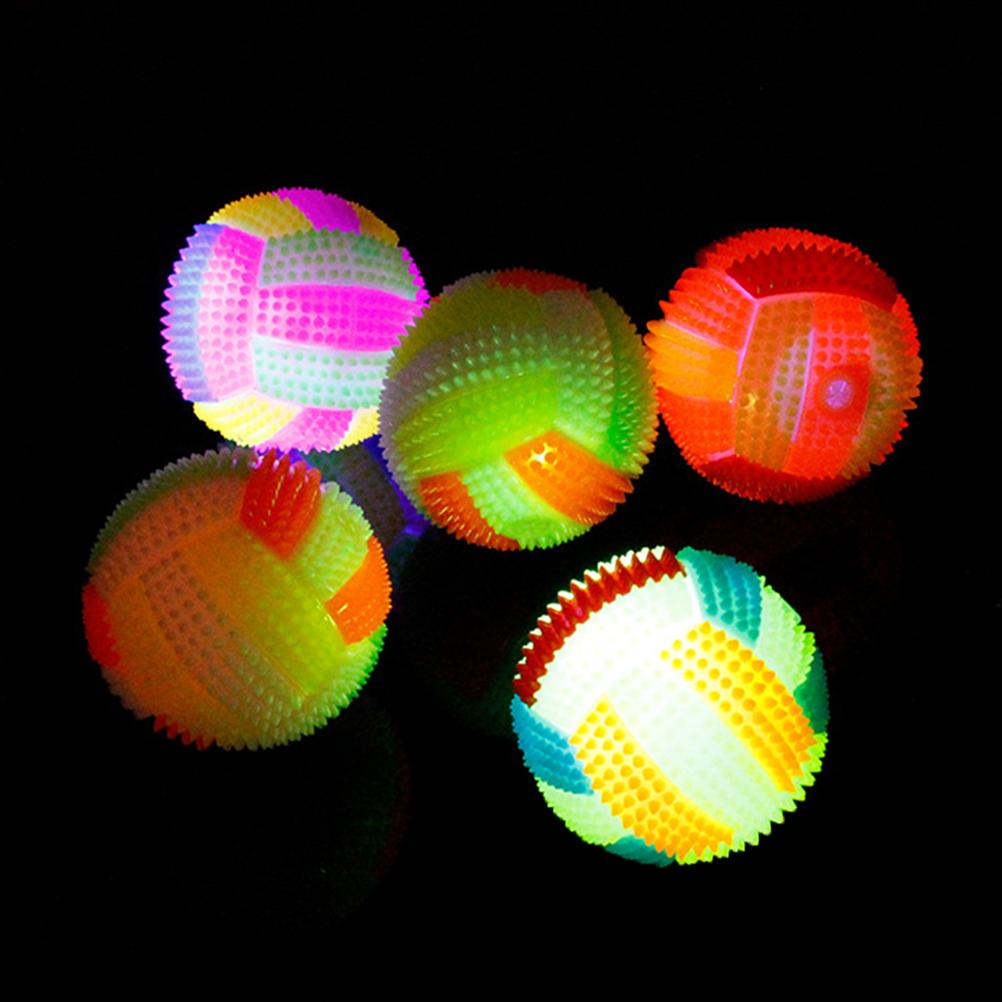 5 Pcs Flashing Jumping Balls Bouncy Stress Ball Toys Soft Spike Light Up Bouncy Balls Fitness