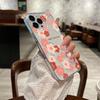 Летний чехол для мобильного телефона iPhone15 красный розовый мелкий цветочный прозрачный ультратонкий TPU мягкий чехол Чехол для мобильного телефона Apple 17p