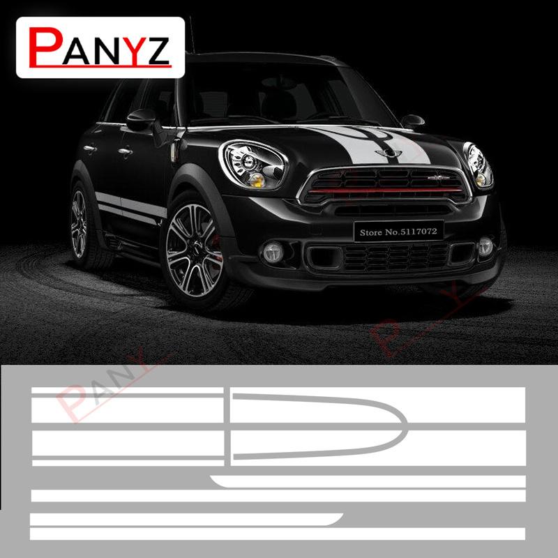 Car Hood Engine Cover Vinyl Trunk Rear Body Kit Decal Side Stripe Skirt Sticker For Mini Cooper Countryman R60 Jcw Accessories