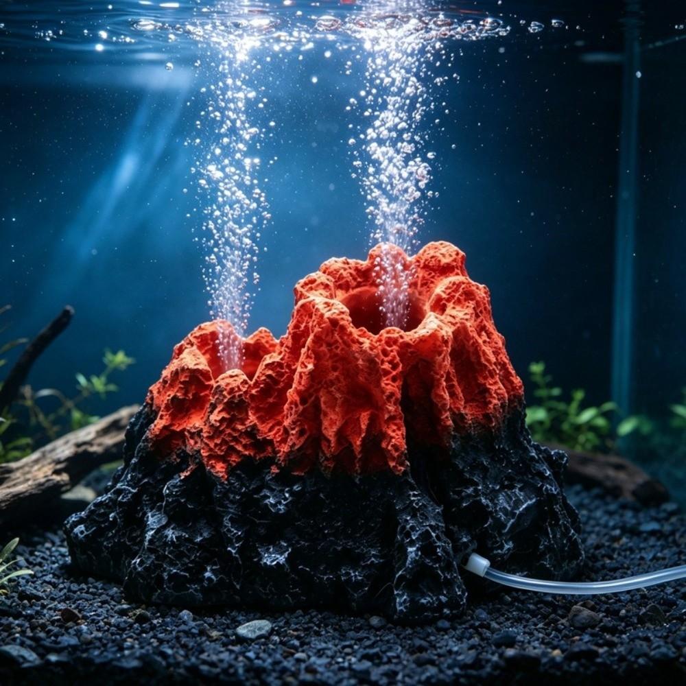 Natural Style Volcano Oxygen Pump Decor Simulated Fish Tank Air Pump Volcano Home Desktop Crafts