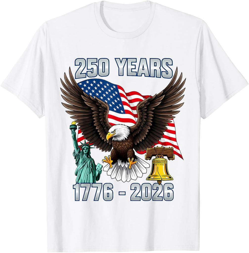 Unisexs Patriotic TShirt 250th Anniversary Of The Usa 100 Cotton Printed Graphic Loose Fit Versatile Style