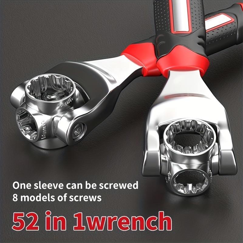 52 в 1 Tiger Wrench Socket Works Универсальный трещотка Шлицевые болты Вращение рукава Ручные инструменты 360 градусов Многоцелевые инструменты