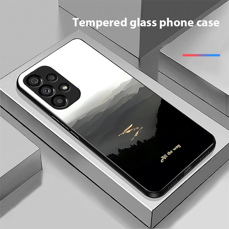 Темный Лес Белый Для Samsung Galaxy S 8 9 10 20 Plus 21 FE 22 23 24 Ultra S7 Edge Черный Закаленное Стекло Чехол для Телефона Твердый Чехол