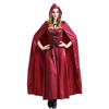 Рождественский косплей Красная Шапочка Вампир Длинное платье Готическая королева Сценический костюм Набор платья