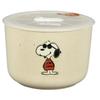Snoopy Rice Storage 13cm Diameter X 9cm Height Airtight Storage Made In Yamaka Container, Large, (800ml), Hygienic, One-Touch Container,