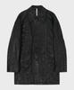 Noirer Crinkle Leather Car Coat (Black)