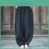 Autumn Johnature Loose Woman Elastic Waist Pants Fashion Casual Retro Vintage Style Solid Color Pants