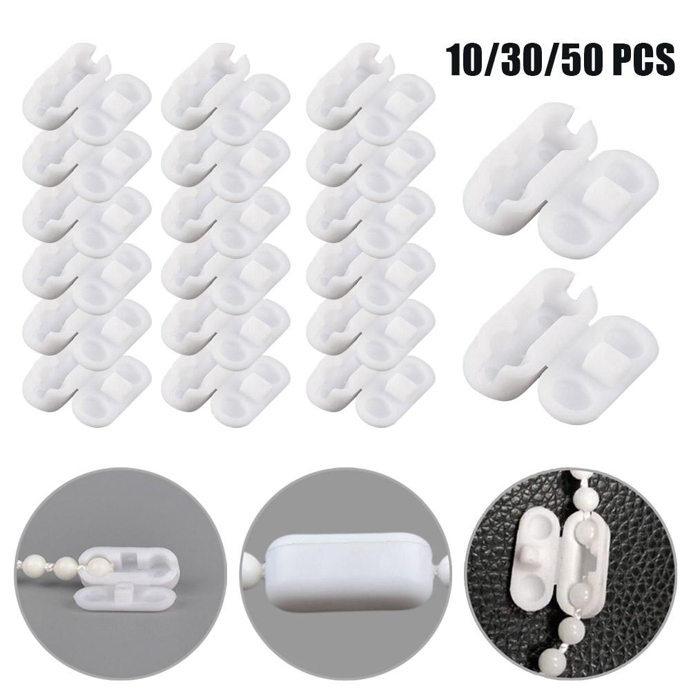 10/30/50 Pcs Conjoined Bead Buckle Blind Pull Cord Connector Clips For Plastic Chain Roller Roman Vertical Curtain Blind Accesso