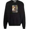 Off-White Толстовка Caravaggio Boy Crew, черная, мужская, уличная, OMBA054F21FLE0101084