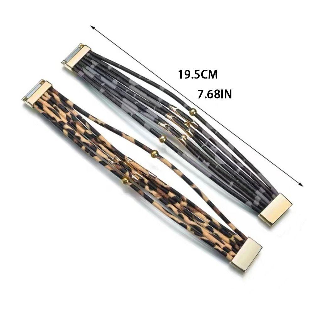 Бохо стиль леопард кожа браслеты украшения для рук магнитный браслет многослойные браслеты вечеринка