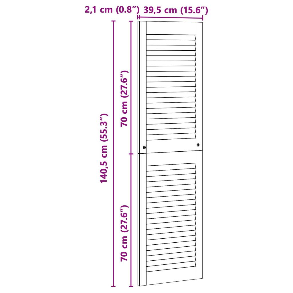 Cabinet Door with Door 2 pcs Natural 140.5 x 2.1 x 39.5 cm