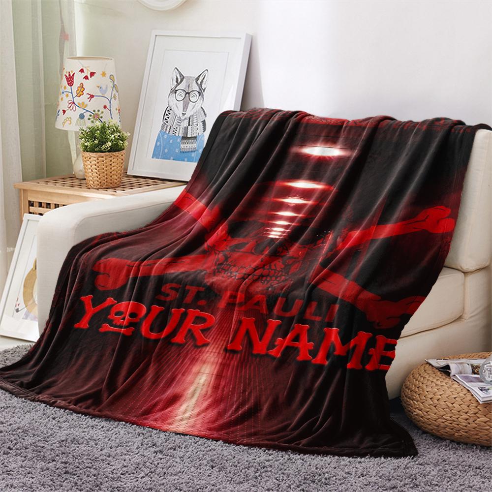 1PC Custom Name ST.pauli Patterned Flannel Blanket Suitable For All Seasons for Home Decor Warmth and Comfort Gifts Holiday Present_xia