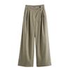 Fashion Style 2024 Summer New Women's Commute Style Linen V-neck Suit Vest High Waist Pants 06044953706
