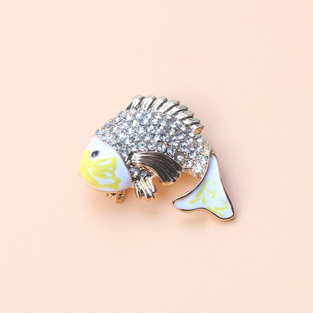 Модный и изысканный высококачественный корсаж Koi Rhinestone Brooch Pin Coat Suit Carp