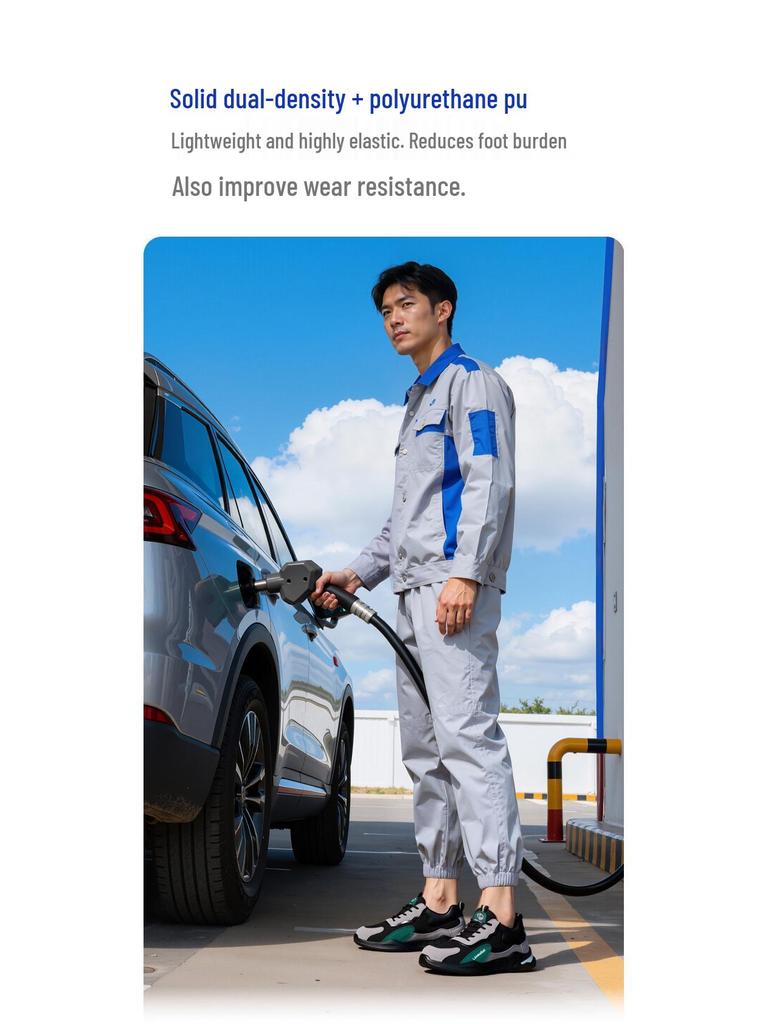 Blue Gull Shield Men's Anti-static Comfortable Work Shoes - Soft Sole, Dust-free, Suitable for All Seasons.