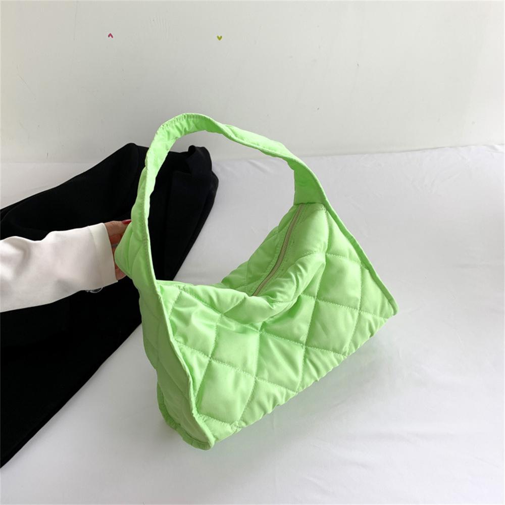 Модные зимние сумки с хлопковой подкладкой, женские стеганые вышитые универсальные сумки через плечо, женские повседневные однотонные сумки подмышками