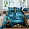 3D Buddha Bedding Set Exotic Quilt Cover Pillow Case 2/3 Pieces EU220 * 240 Extra Large Size Soft Zippered Bedroom Decoration