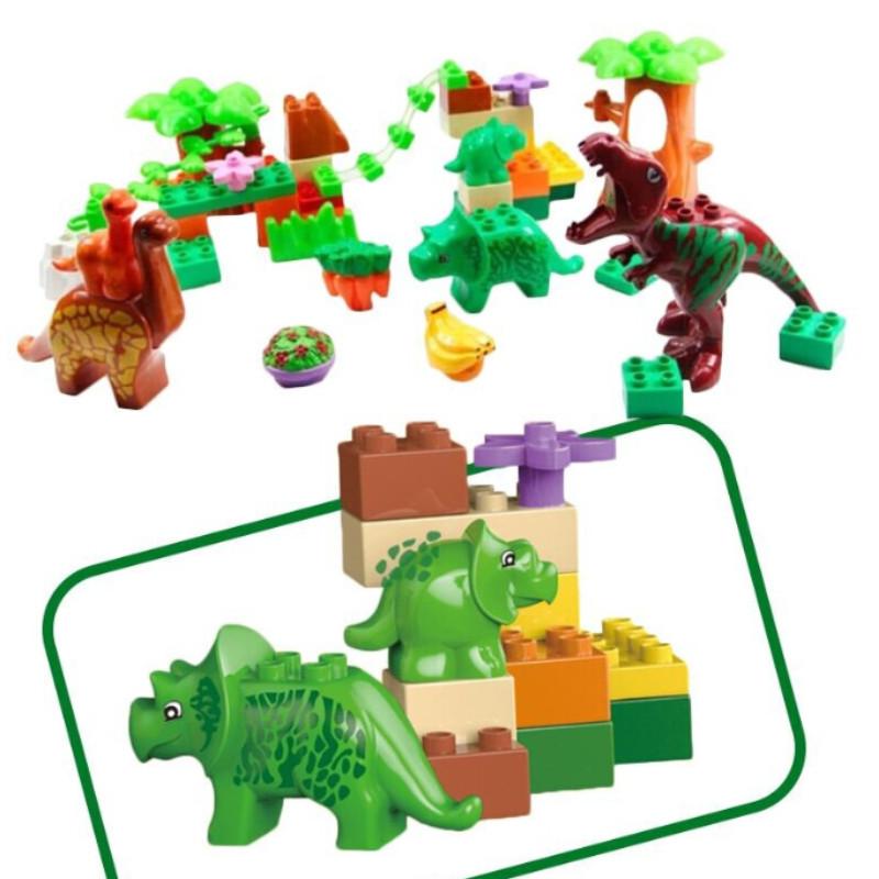 40pcs Dinosaur Paradise Themed Assembly Building Blocks Set Children Puzzle Toys For Creative Kids