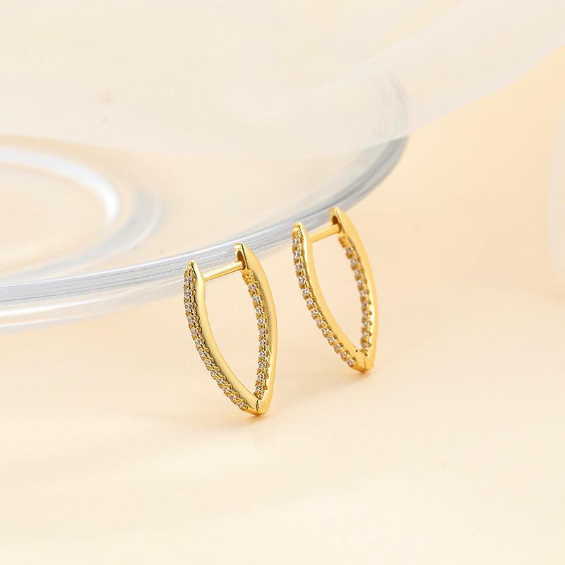 Серьги Banyan Tree S925 Silver Geometric Zircon V-образной формы для женщин