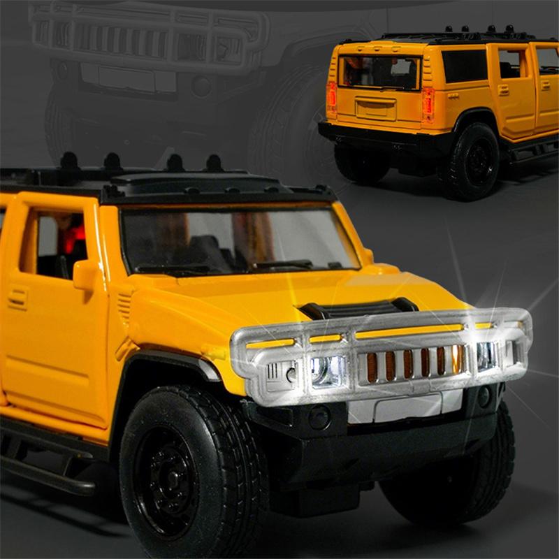 1:32 Hummer H2 Suv Литой Модель Автомобиля Металлическая Литая Модель Внедорожника Модель Автомобиля Звук и Свет Симуляция Коллекция Детская Игрушка Подарок