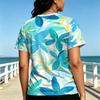 Women's Versatile Round Neck Short Sleeve Top Korean Floral Watercolor Style Soft Comfy Basic Tee for Daily Casual & Short Trip Wear