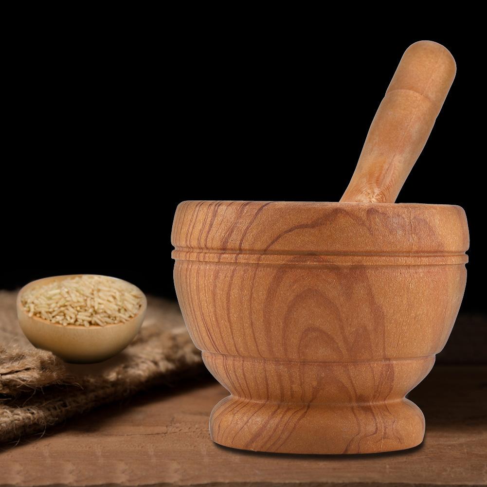Manual Plastic Garlic Grinder Spices Herbs Mortar Pestle Set Grinding Bowl Kitchen Tool
