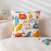 Милая мультяшная вышитая наволочка для подушки, диван для гостиной, детская комната, прикроватная подушка, подушка с животным, подушка с кошкой
