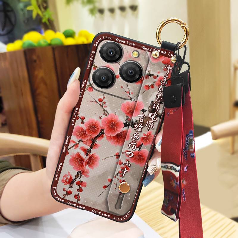 Противоударный чехол-браслет для телефона Blackview Shark9 5G, ремешок на запястье, подставка, мягкий чехол, задняя крышка, грязеотталкивающее кольцо