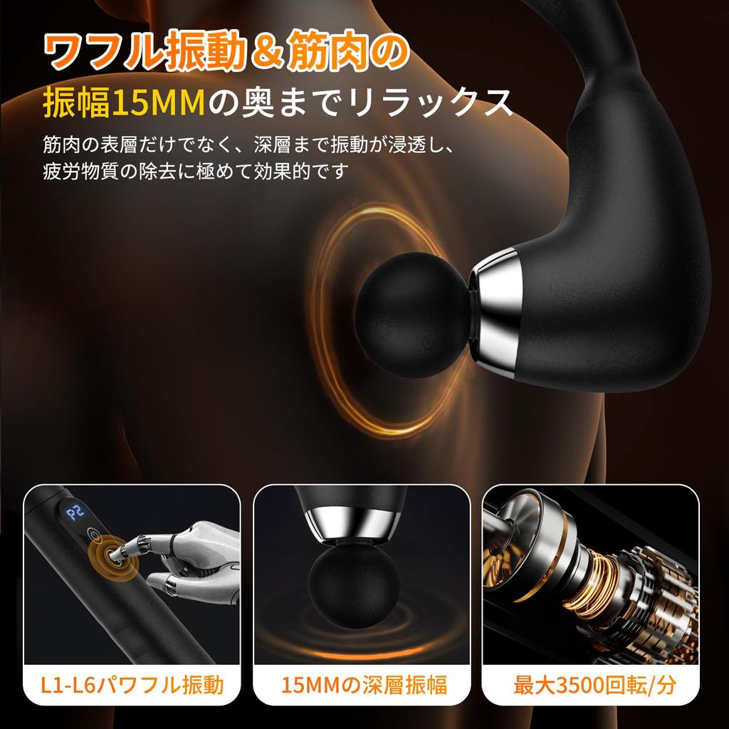 Myofascial Release Gun Reaches the Handheld Myofascial Release Gun with 3 Modes 6 Vibration 15mm Deep Fastest 3500 Quiet 4000mAh High Fast Long