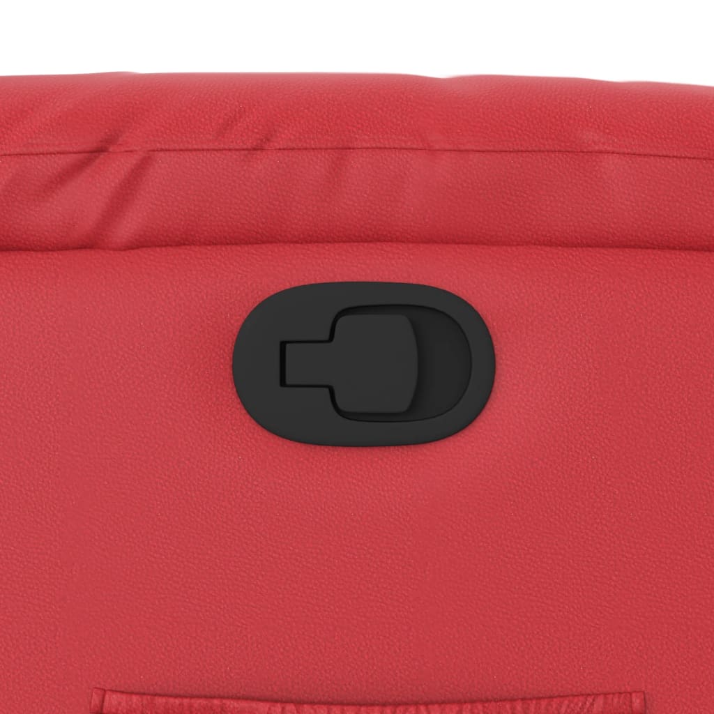 Recliner Chair in Red Artificial Leather