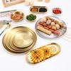 Zibo Korean Stainless Steel Round Barbecue and Cake Plate (Gold)