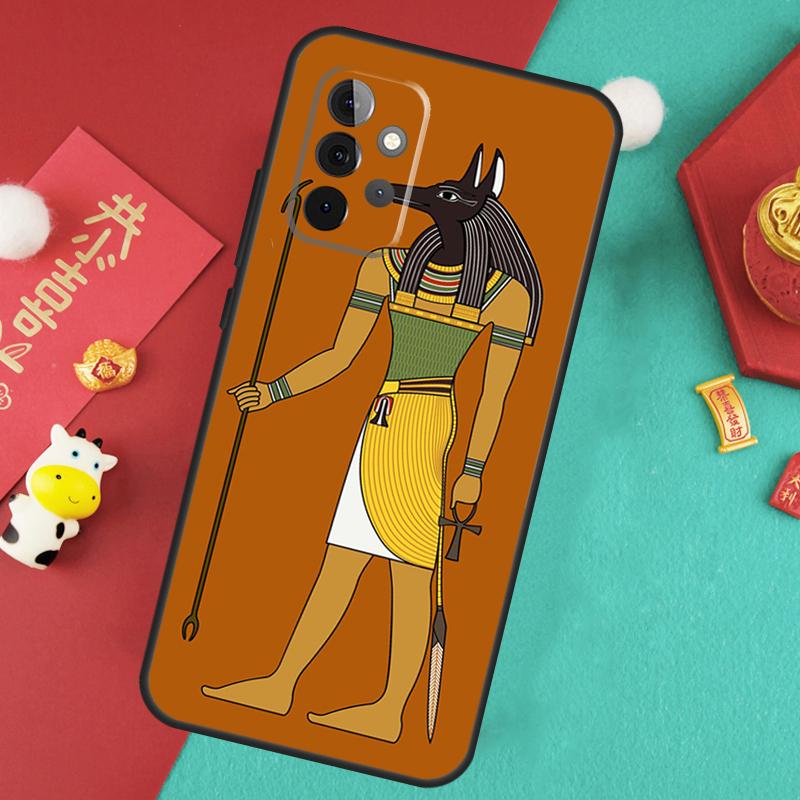 Чехол с изображением египетского бога Анубиса для Samsung Galaxy A34 A54 A14 A15 A25 A35 A55 A53 A33 A13 A52 A32 A12 A51 A71
