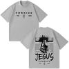Jesus Forgive Vintage Fashion Graphic Tshirt Unisex Unisex Casual Loose Tshirts Shortsleeved Oversized Hiphop Cotton Tshirts
