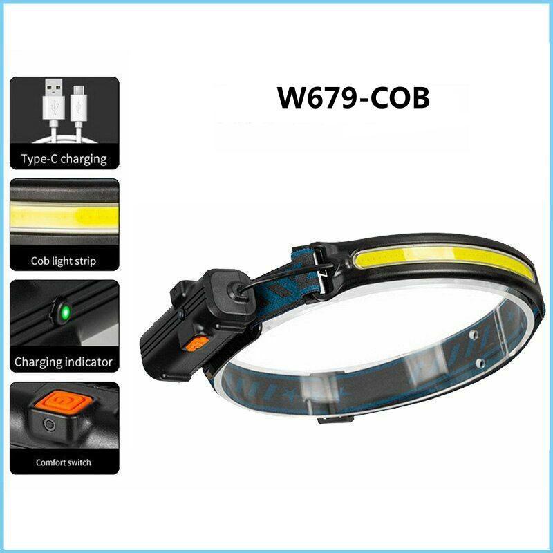 Светодиодная фара XPG+COB: USB-зарядка, датчик масштабирования, многофункциональный для рыбалки на открытом воздухе