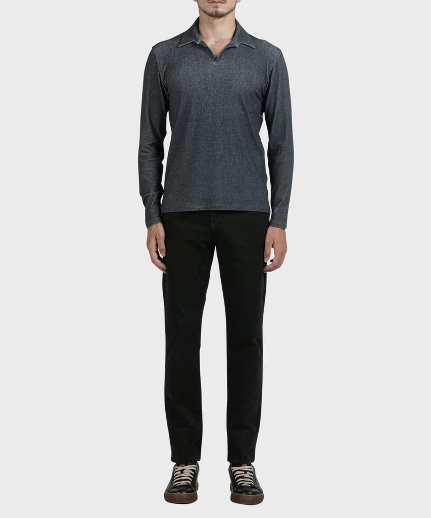 PANICALE Navy Rayon Open Polo Shirt