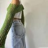 Soft Round Neck Shrug Pullover Y2K Knit Hollow Out Crop Top Women Crochet Crop Top  Shopping