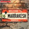D FlatpcВинтажная металлическая табличка Только для декора Декоративная табличка (xcm) ДОБРО ПОЖАЛОВАТЬ в МАРРАКЕШ Алюминиевая табличка Декор для дома