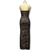 Women's Floral Lace Sexy Cocktail Dress Sleeveless Spaghetti Strap Bodycon Maxi Dress Slim Fit Party Club Evening Dress