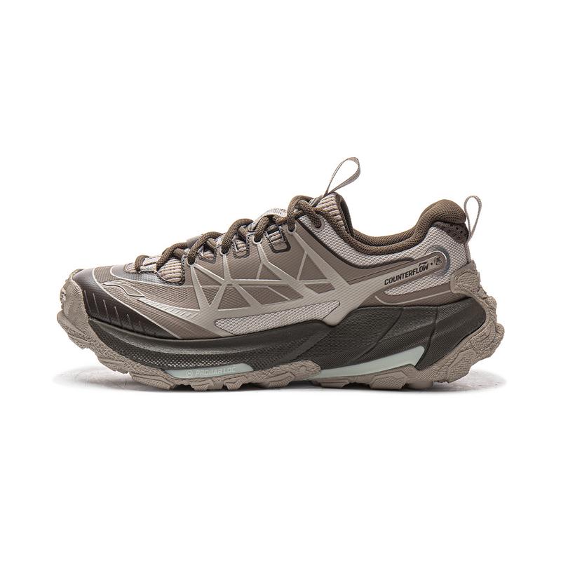 Li Ning Outdoor CF Tracing, Yi Jie 2.0 Textile, Амортизация TPU Светоотражающие Отскок Низкие Треккинговые Ботинки Унисекс Коричневый AHTV039-4