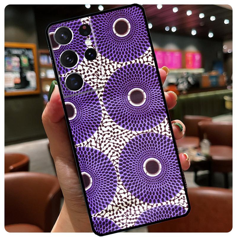 African Style Fabric Print Silicone Case For Samsung Galaxy S23 S22 Ultra S21 S20 FE S8 S9 S10 Plus Note 20 Ultra Cover