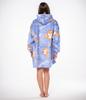 Bluza koc kocobluza 2w1 oversize kaptur gruba sherpa fioletowa w psy