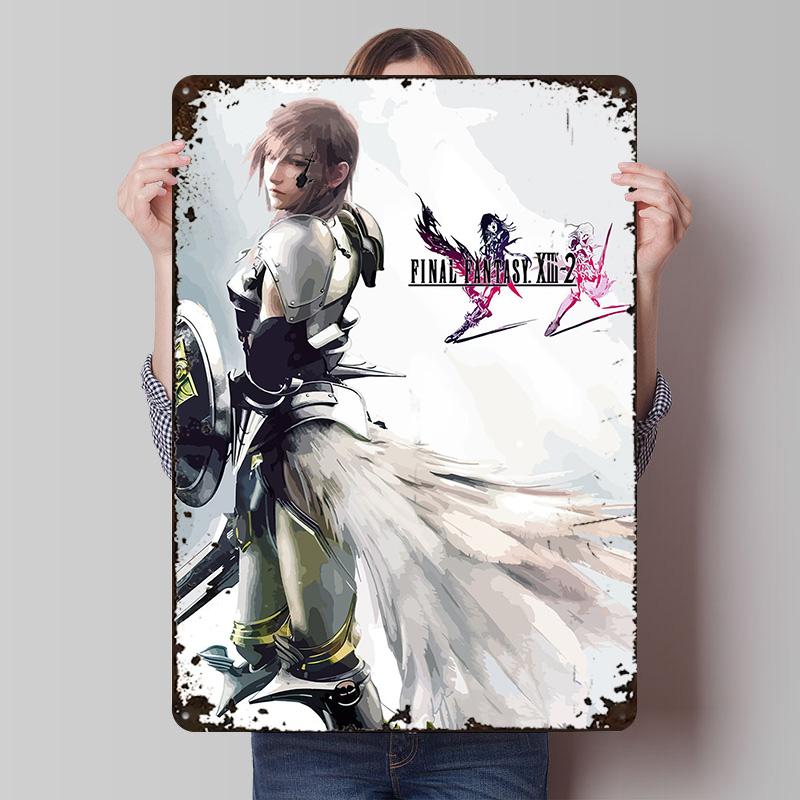 Final Fantasy XIII Printed Poster Customized Wall Art Retro Vintage Metal Tin Signs for Room Modern Home Decoration Luxury House