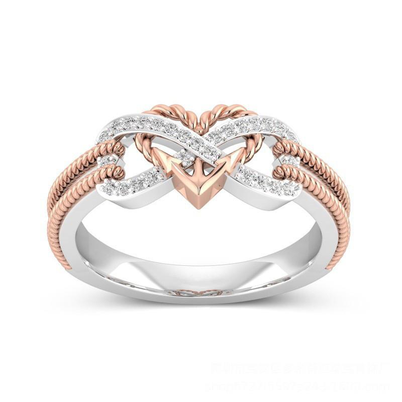 Stylish Geometric Heart-shaped Ring In Gorgeous Rose Gold For Daily Wear
