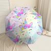 1PC Unicorn Flowers Umbrella-8-Rib Reinforced Portable Folding Travel Suitable for All Seasons Outdoor Daily Use-G322
