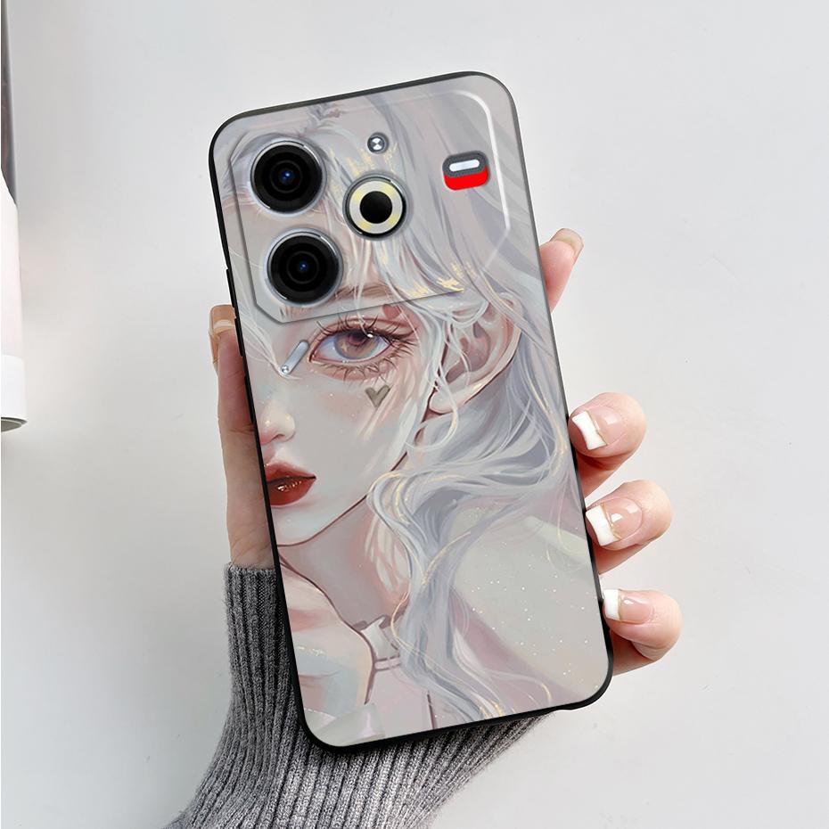 6,78" Для Tecno Pova 6 Neo Чехол Pova6 Neo Задняя крышка Стильный узор Черный силикон Мягкие чехлы для телефона Для Tecno Pova 6 Neo Fundas